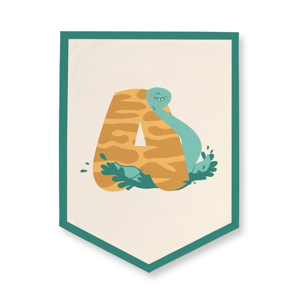 adorable-dino-letter-a-camp-flag-five-point