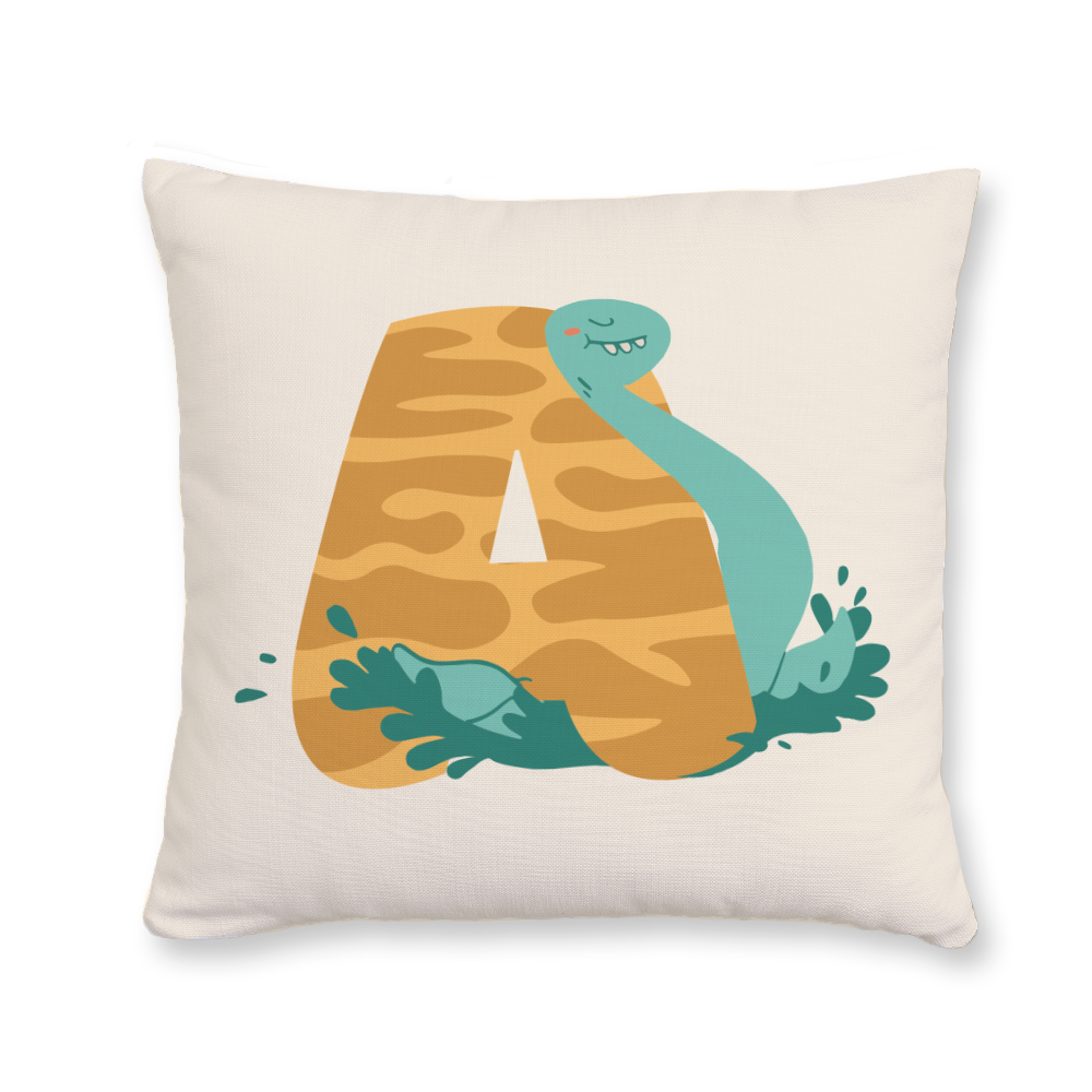 adorable-dino-letter-a-throw-pillow