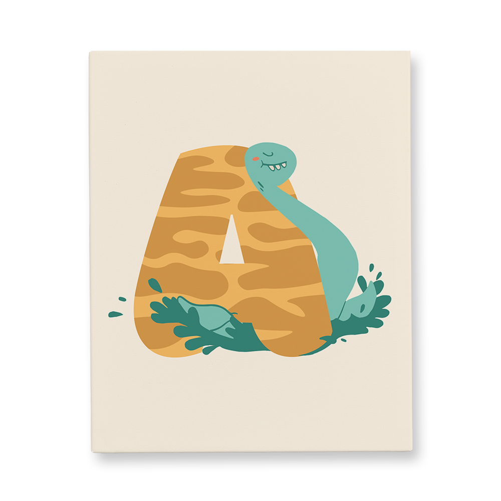 adorable-dino-letter-a-gallery-canvas-wall-art