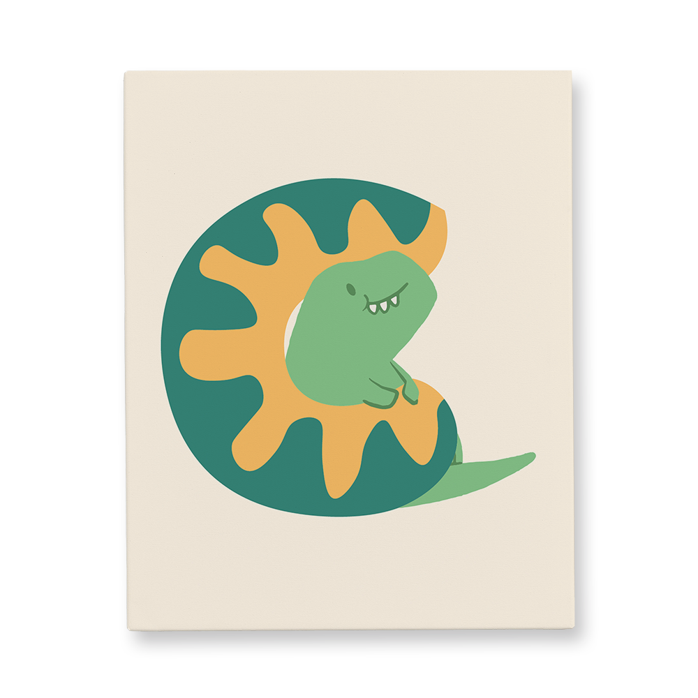 adorable-dino-letter-c-canvas-wall-art