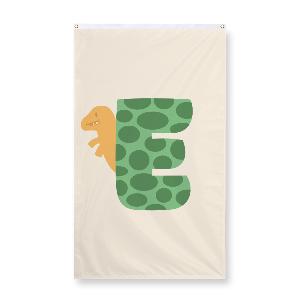 adorable-dino-letter-e-display-flag