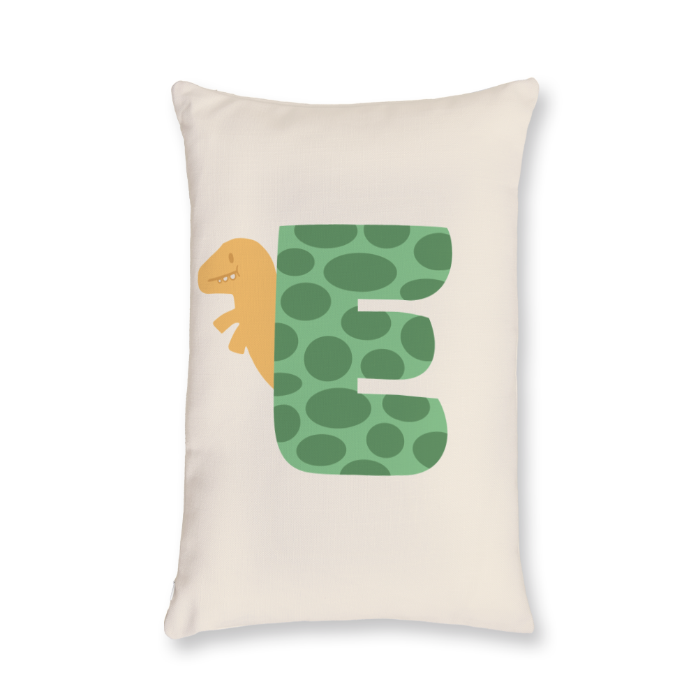 adorable-dino-letter-e-throw-pillow