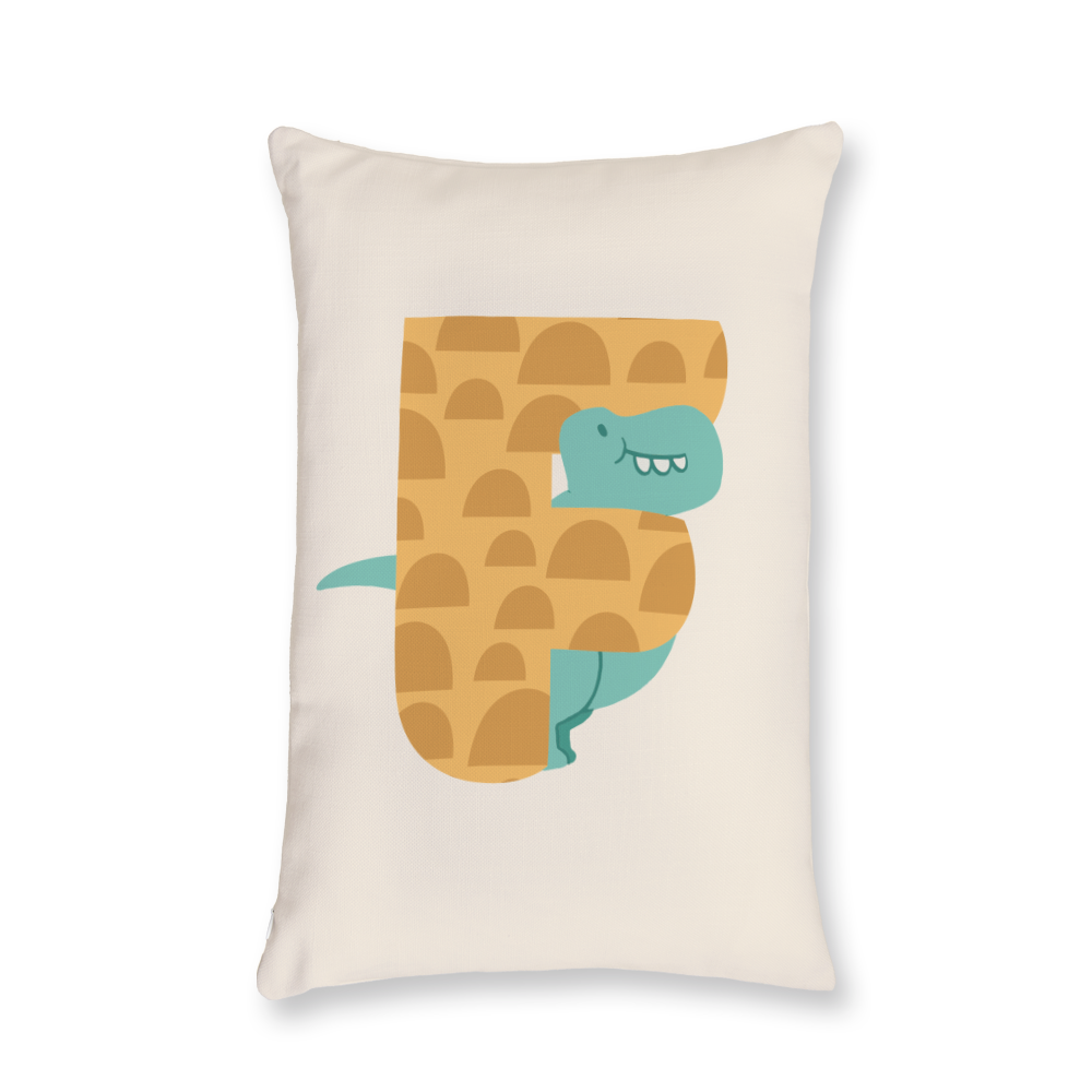 adorable-dino-letter-f-throw-pillow