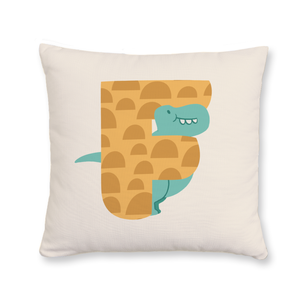 adorable-dino-letter-f-throw-pillow