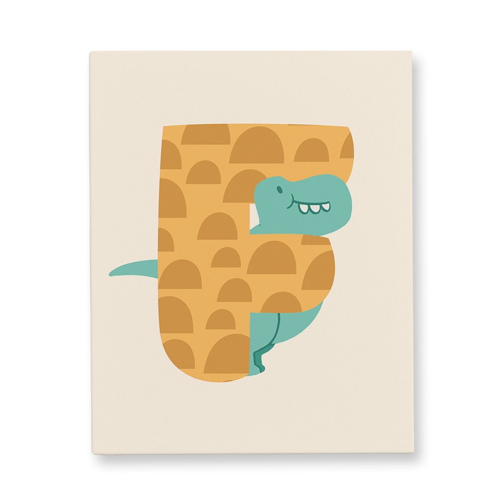 adorable-dino-letter-f-canvas-wall-art