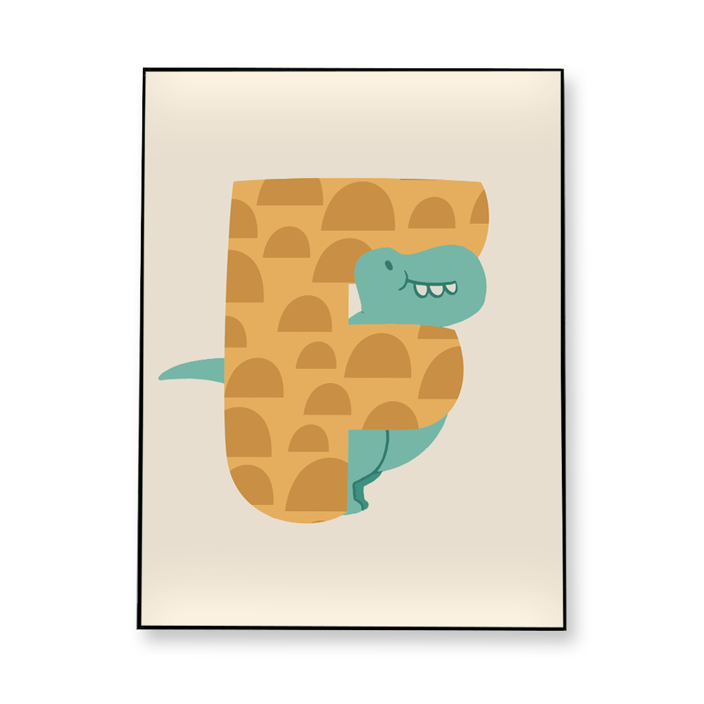 adorable-dino-letter-f-fabric-in-a-frame-wall-art