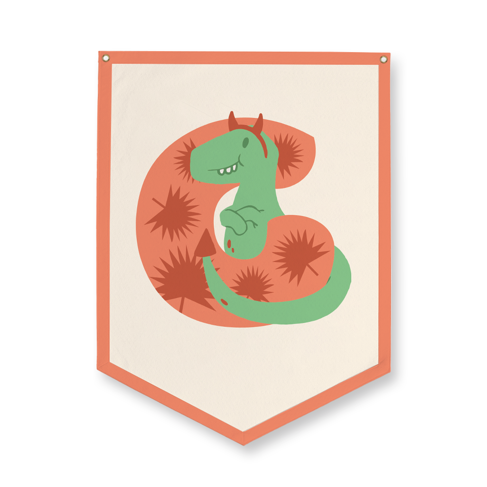 adorable-dino-letter-g-camp-flag-five-point