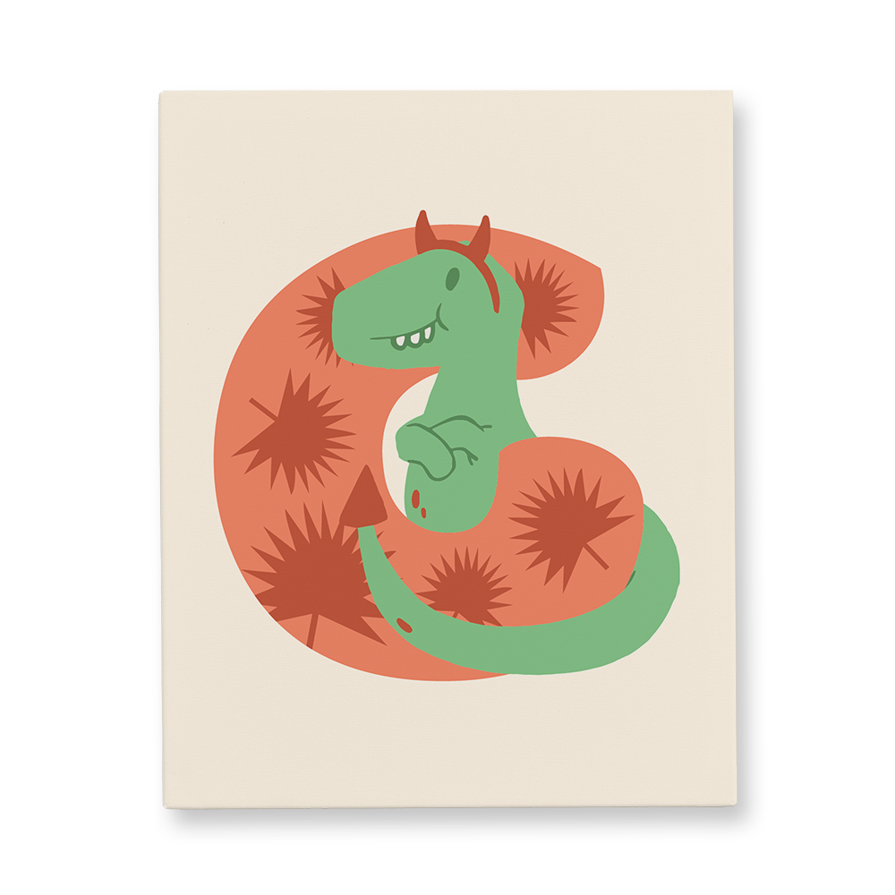 adorable-dino-letter-g-canvas-wall-art