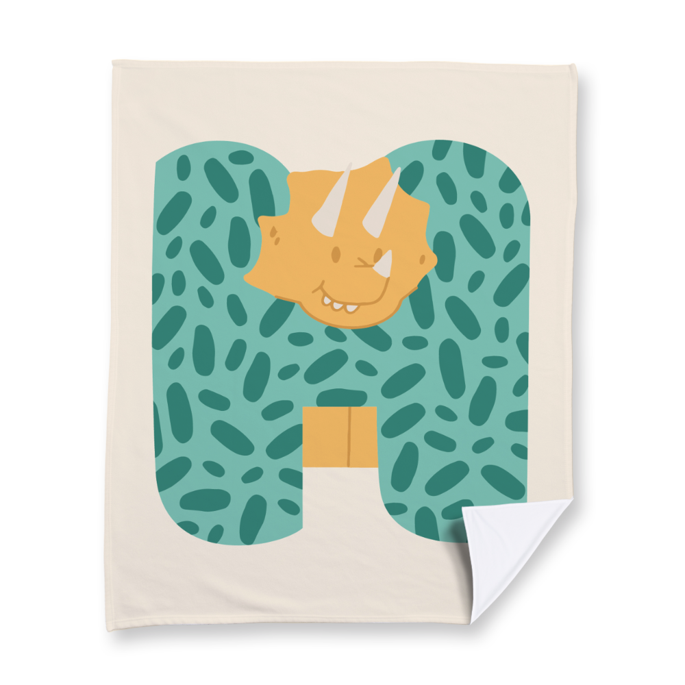 adorable-dino-letter-h-blanket-fleece