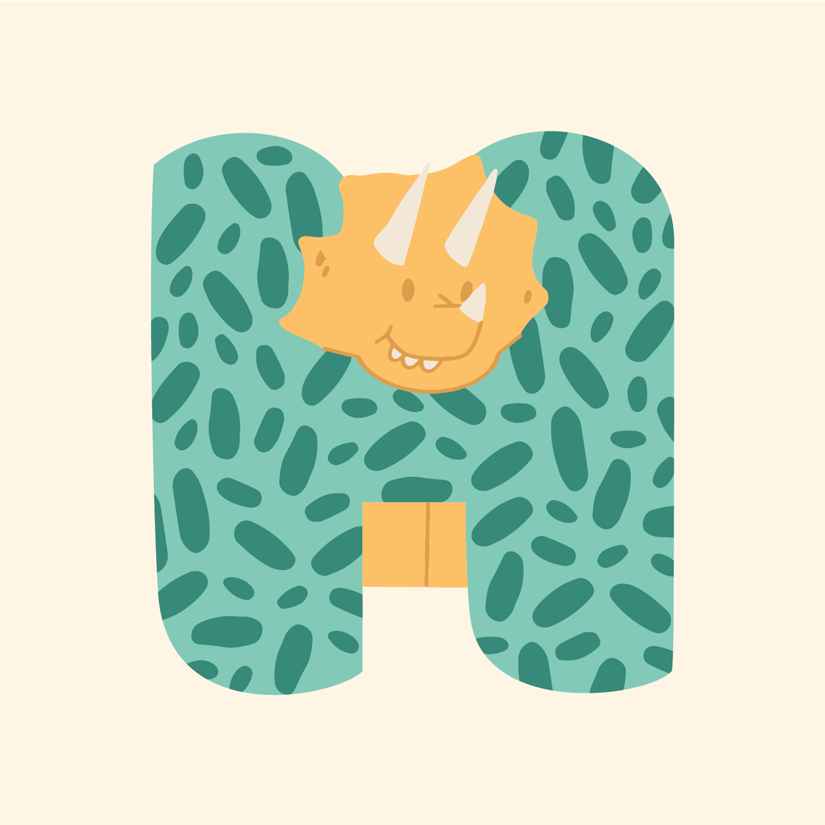 adorable-dino-letter-h-design-theme