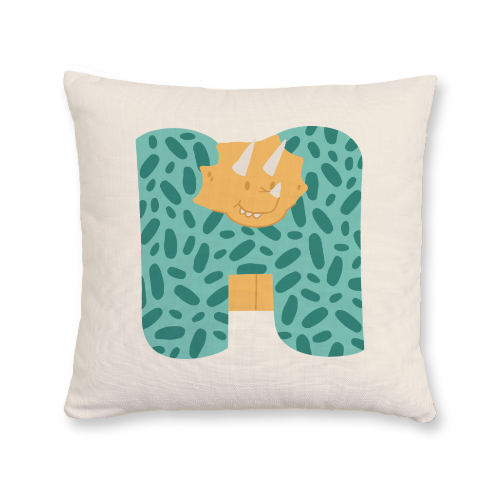 adorable-dino-letter-h-throw-pillow