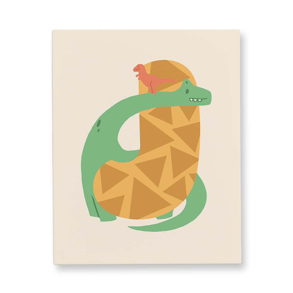 adorable-dino-letter-j-canvas-wall-art
