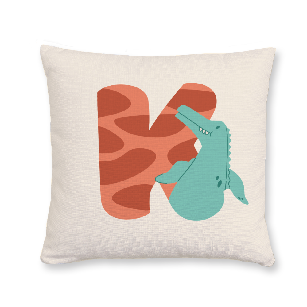 adorable-dino-letter-k-throw-pillow