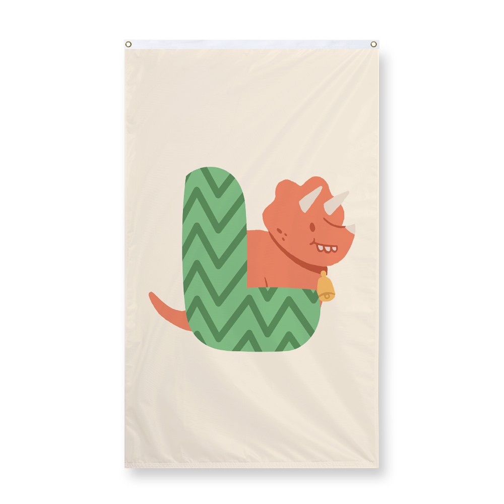 adorable-dino-letter-l-display-flag