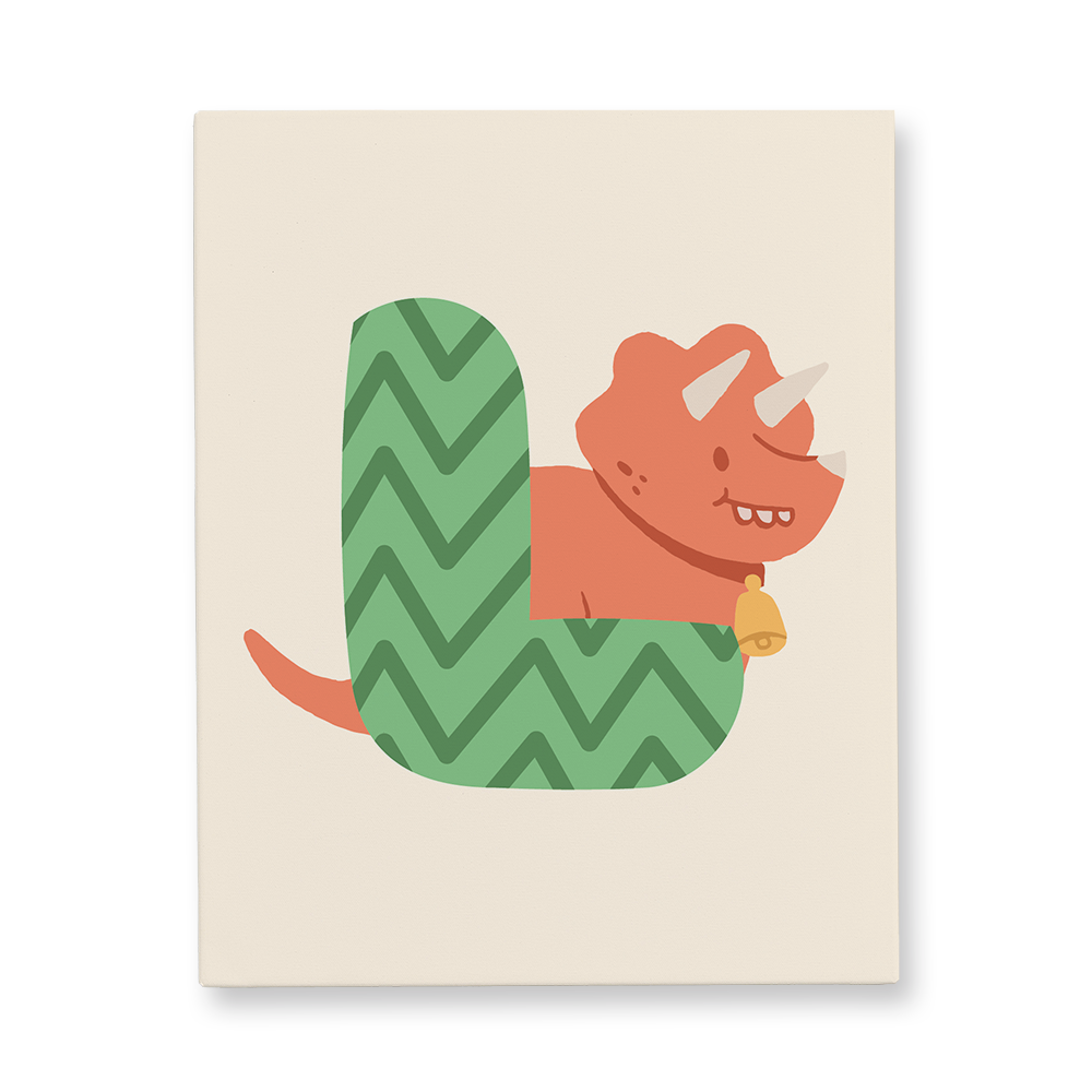 adorable-dino-letter-l-canvas-wall-art