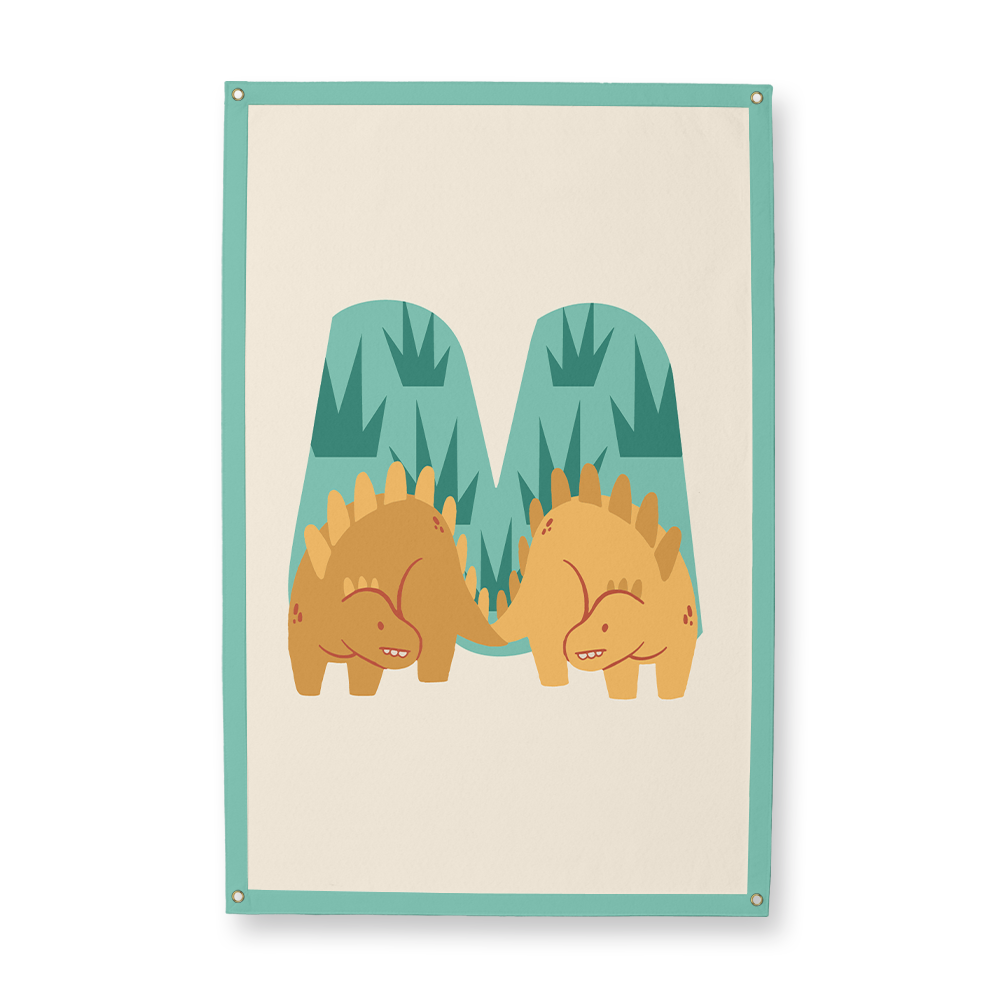 adorable-dino-letter-m-camp-flag-rectangle