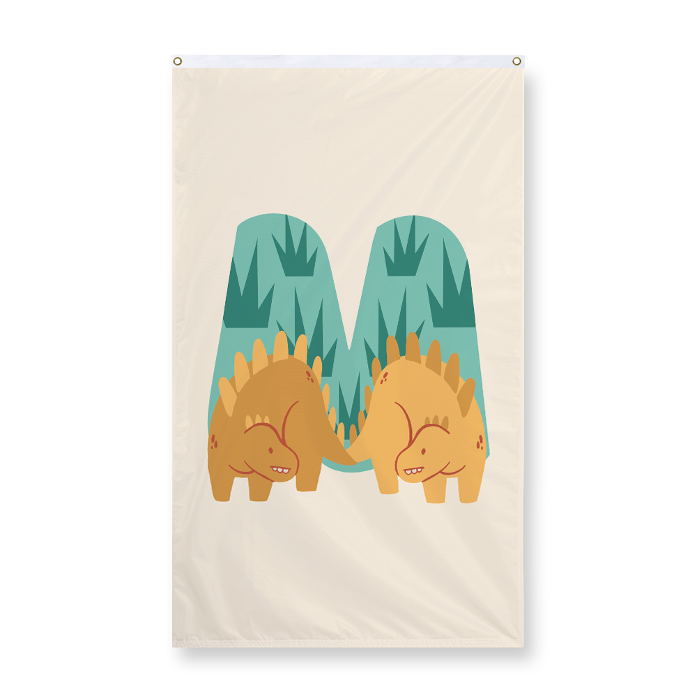 adorable-dino-letter-m-display-flag