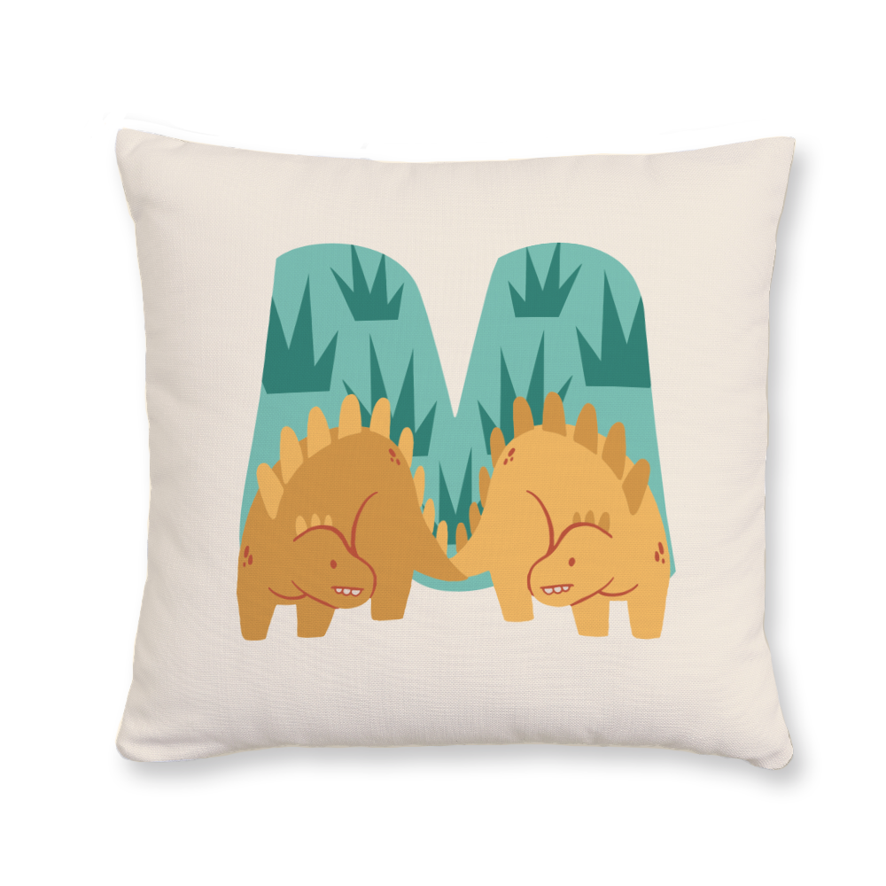 adorable-dino-letter-m-throw-pillow