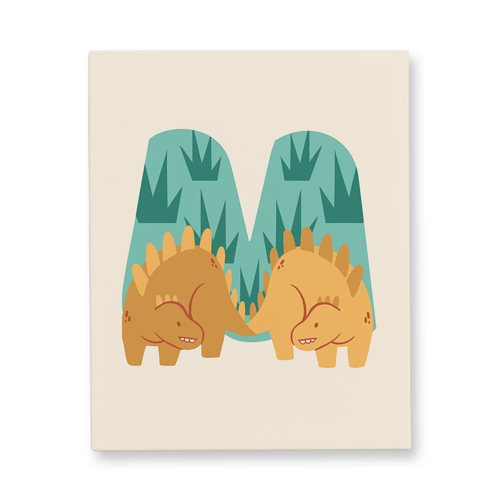 adorable-dino-letter-m-canvas-wall-art