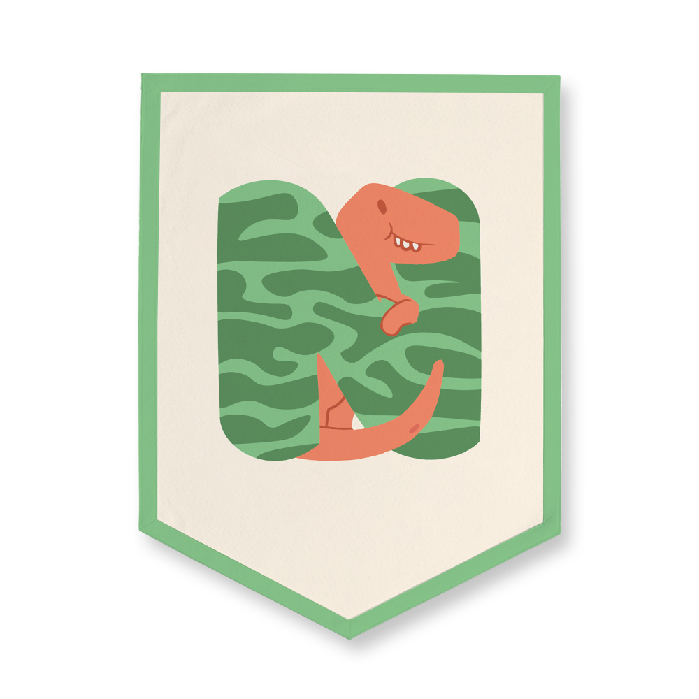 adorable-dino-letter-n-camp-flag-five-point