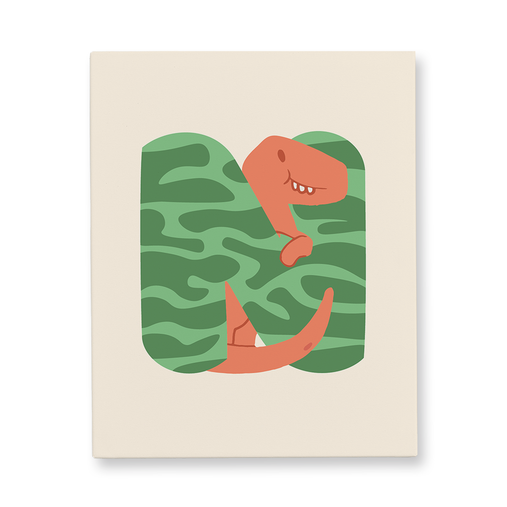 adorable-dino-letter-n-canvas-wall-art