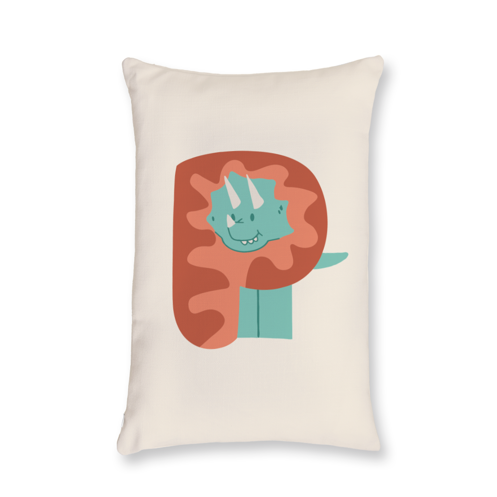 adorable-dino-letter-p-throw-pillow