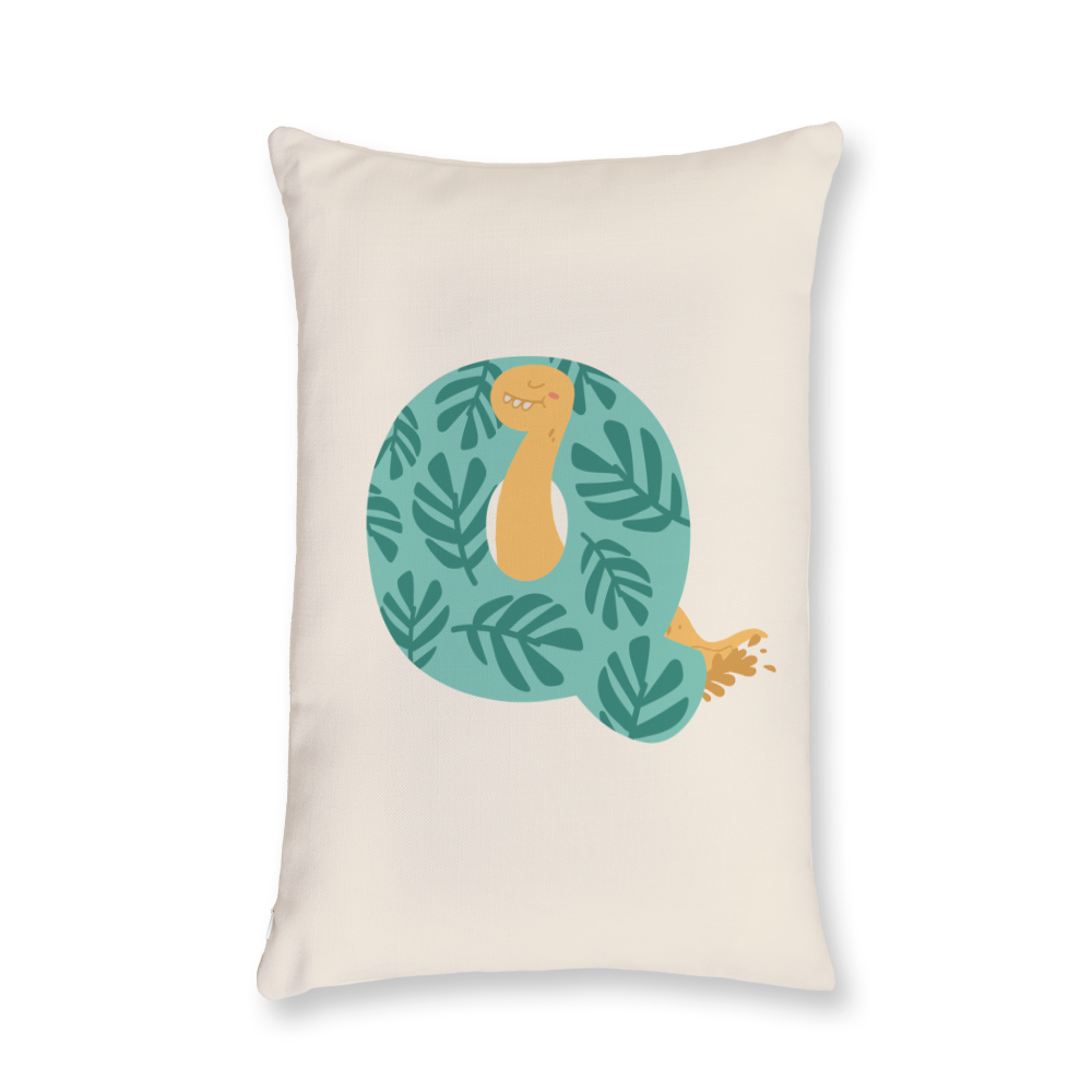 adorable-dino-letter-q-throw-pillow