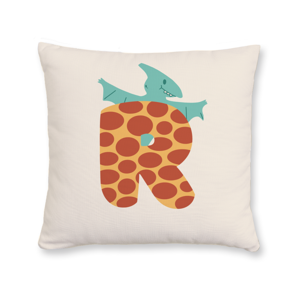 adorable-dino-letter-r-throw-pillow