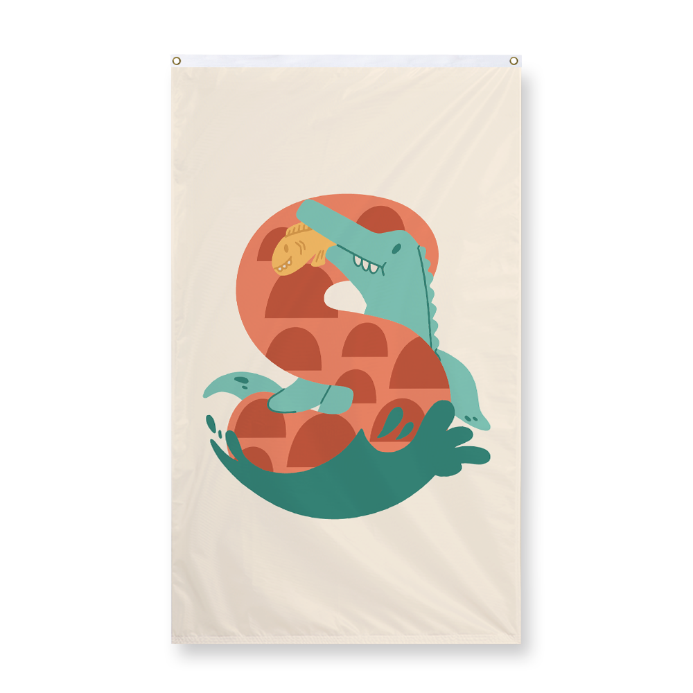 adorable-dino-letter-s-display-flag