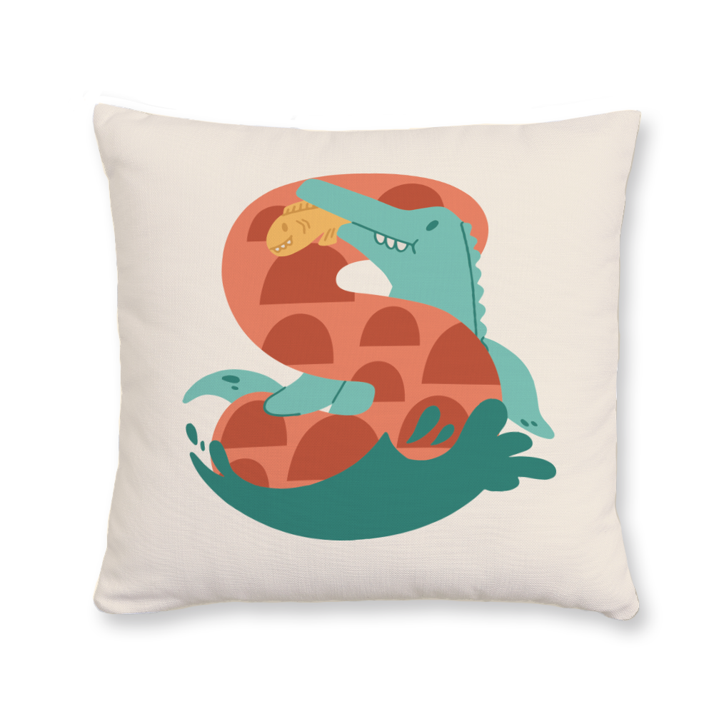 adorable-dino-letter-s-throw-pillow