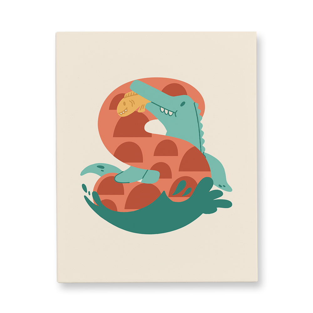 adorable-dino-letter-s-canvas-wall-art