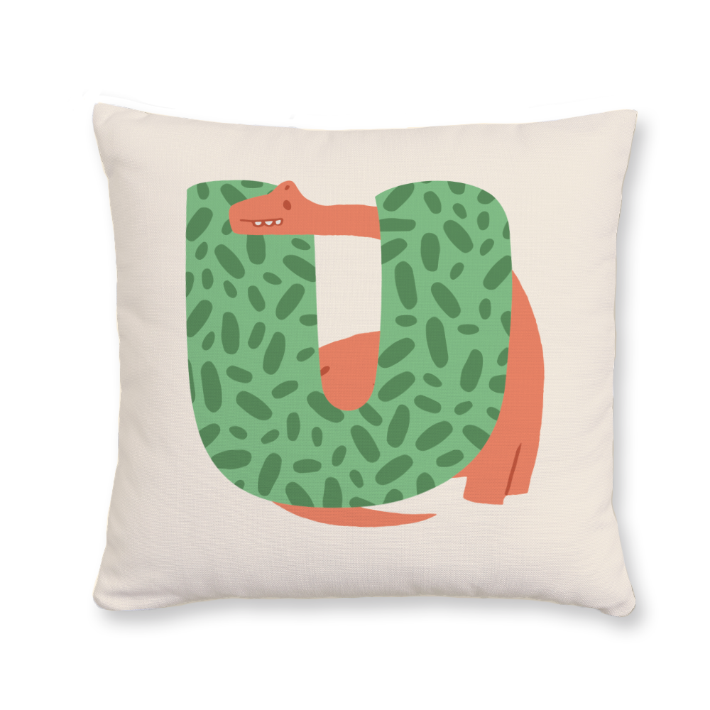 adorable-dino-letter-u-throw-pillow