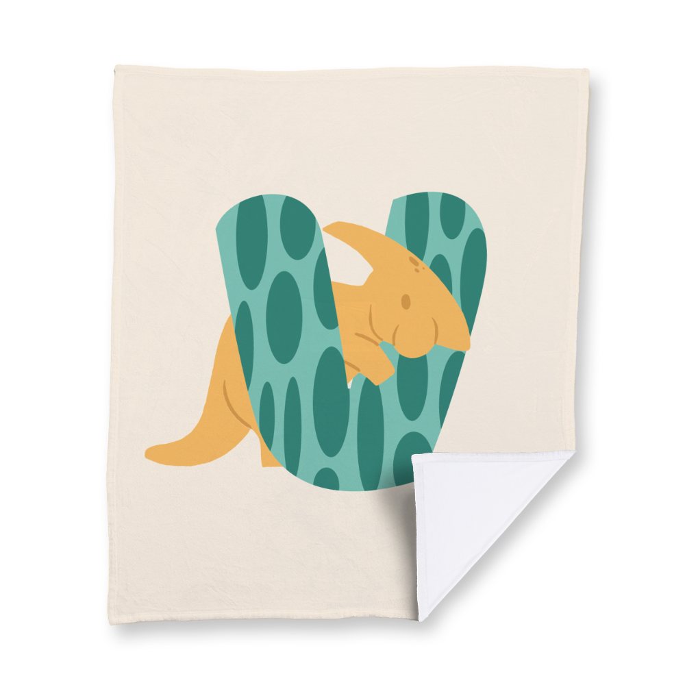 adorable-dino-letter-v-blanket-velvety