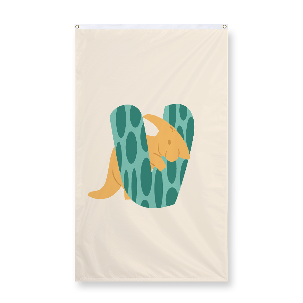 adorable-dino-letter-v-display-flag