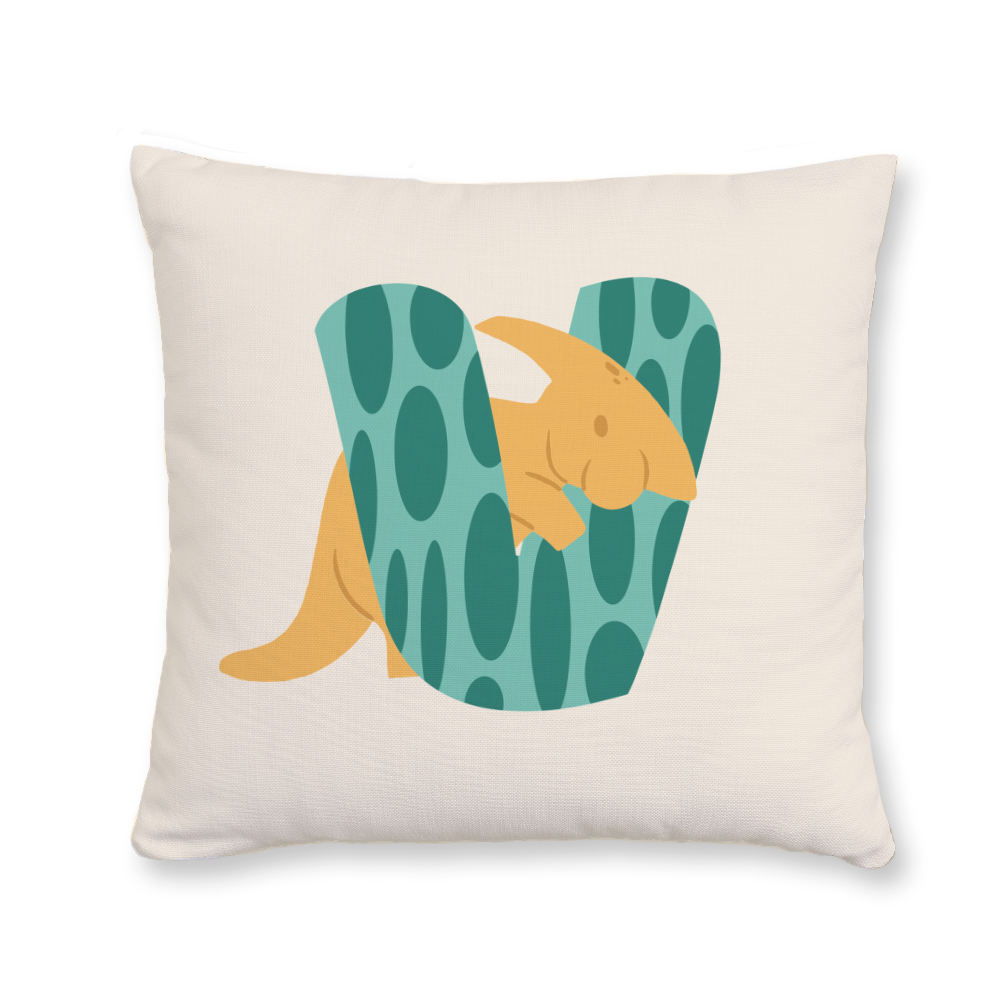 adorable-dino-letter-v-throw-pillow