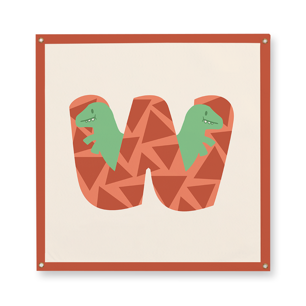 adorable-dino-letter-w-camp-flag-square