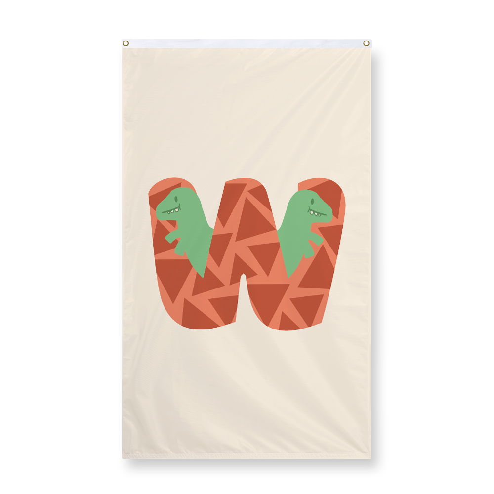 adorable-dino-letter-w-display-flag