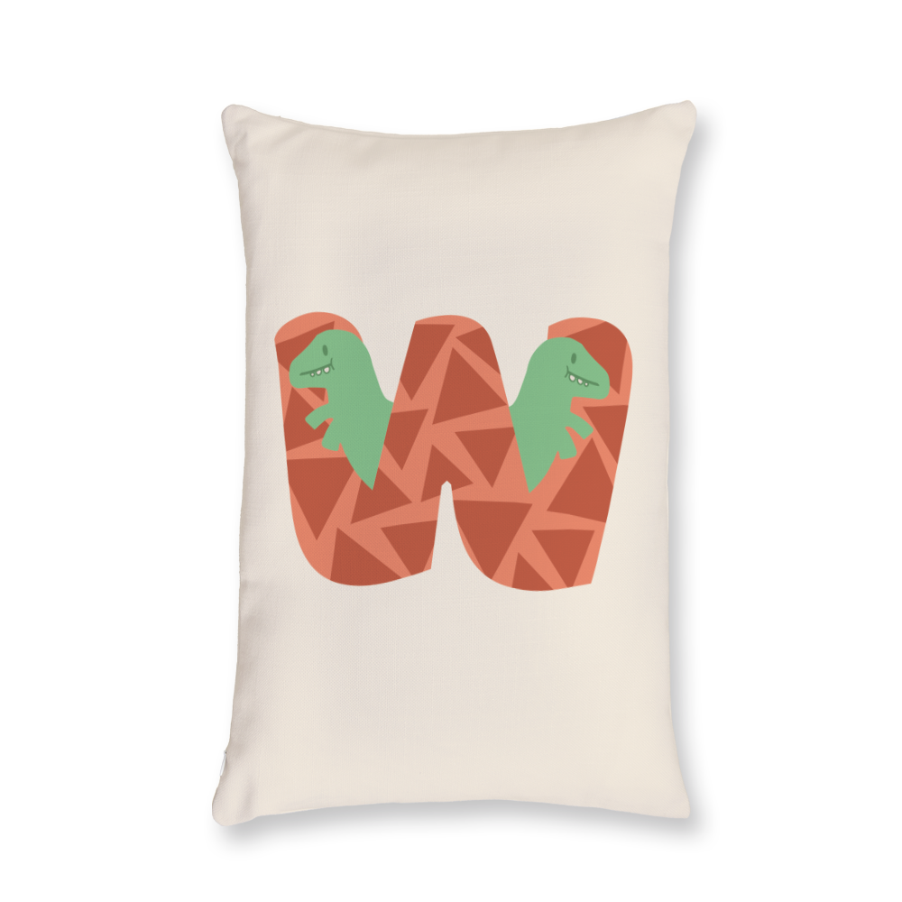 adorable-dino-letter-w-throw-pillow