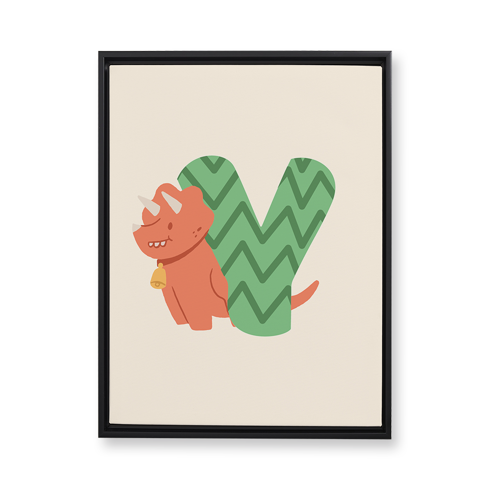 adorable-dino-letter-y-floating-canvas-wall-art