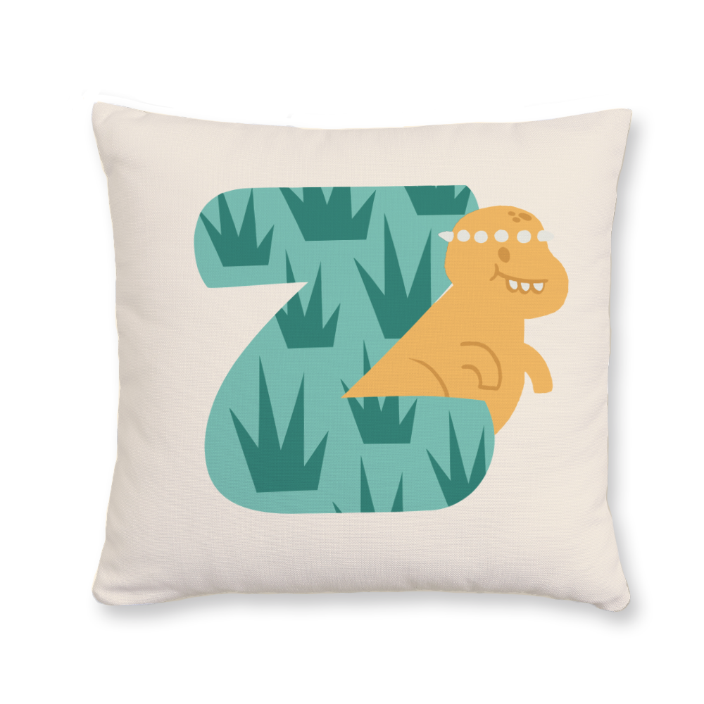 adorable-dino-letter-z-throw-pillow