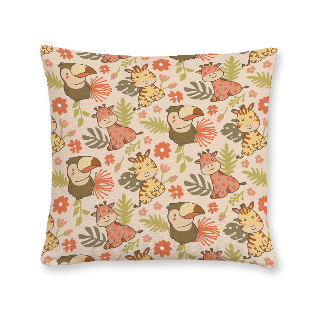 Baby Animals Pattern Throw Pillow