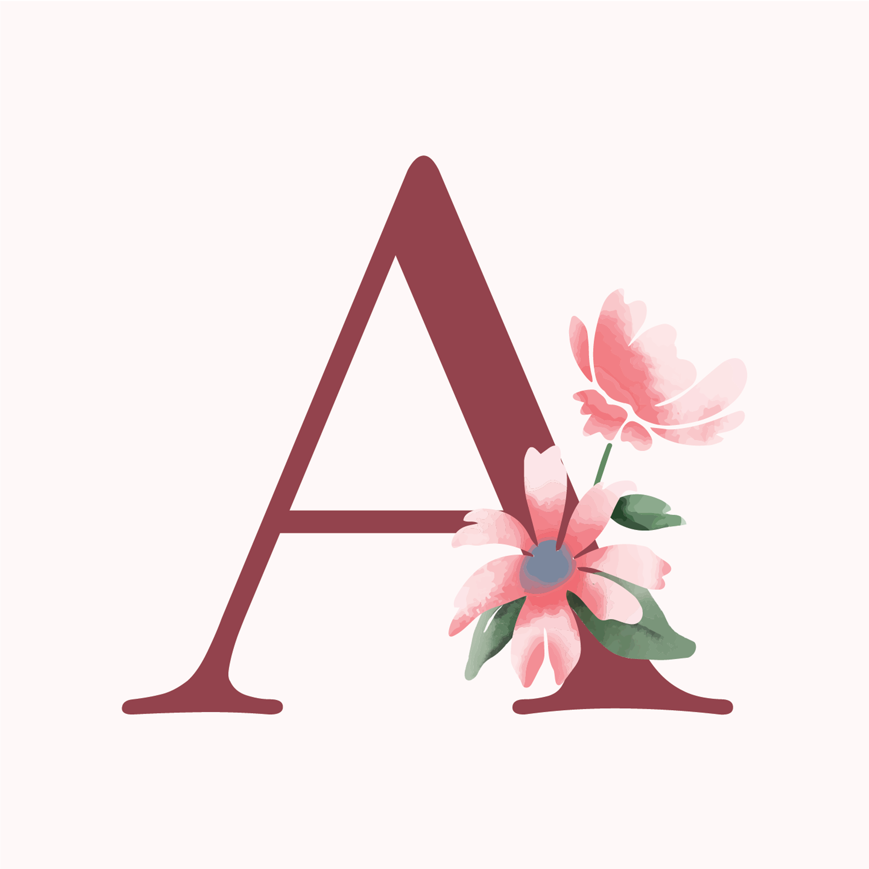 classic-floral-letter-a-design-theme