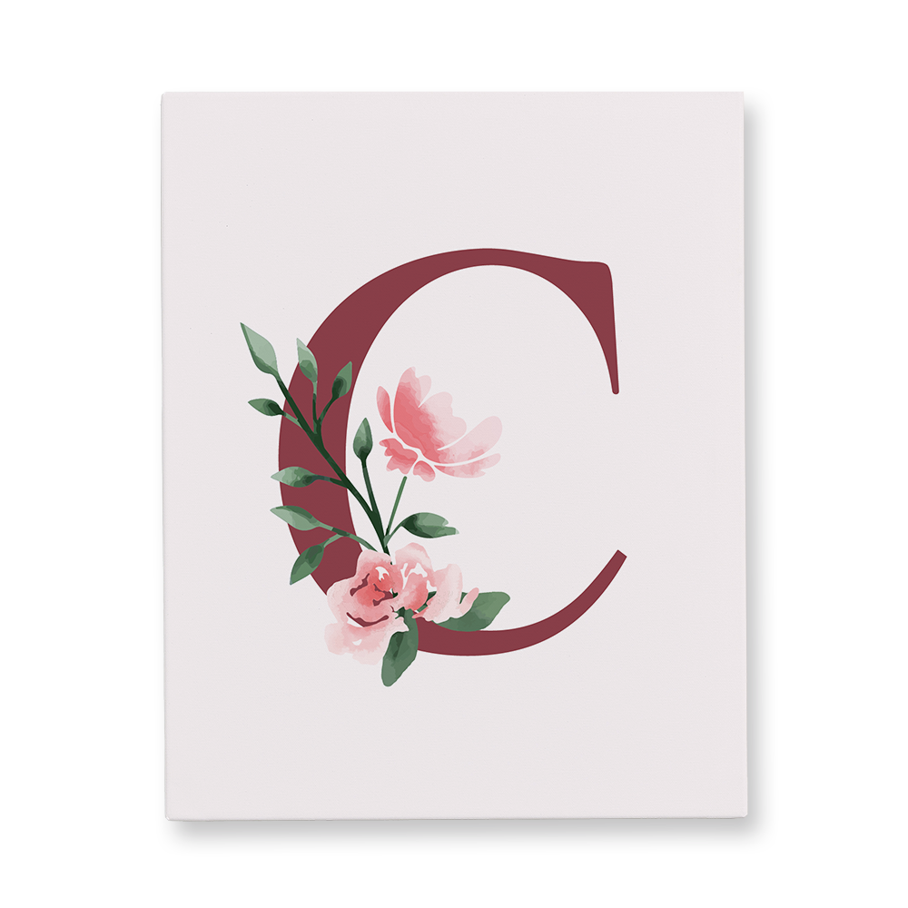 classic-floral-letter-c-canvas-wall-art