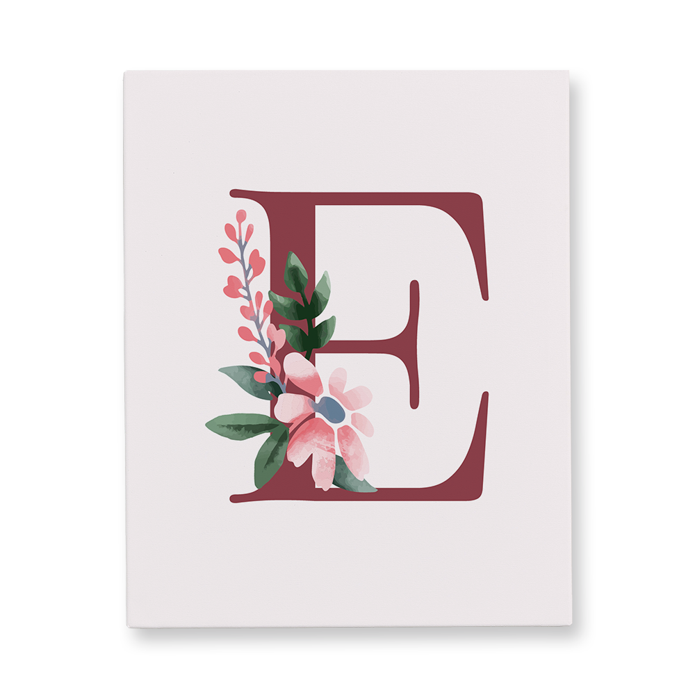 classic-floral-letter-e-canvas-wall-art