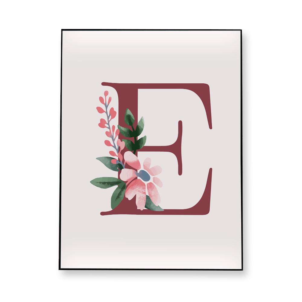 classic-floral-letter-e-fabric-in-a-frame-wall-art