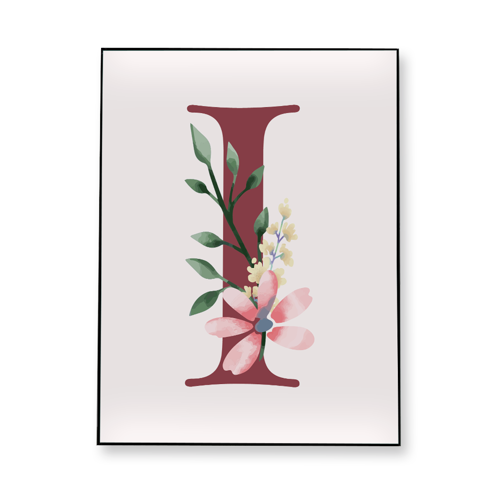 classic-floral-letter-i-fabric-in-a-frame-wall-art