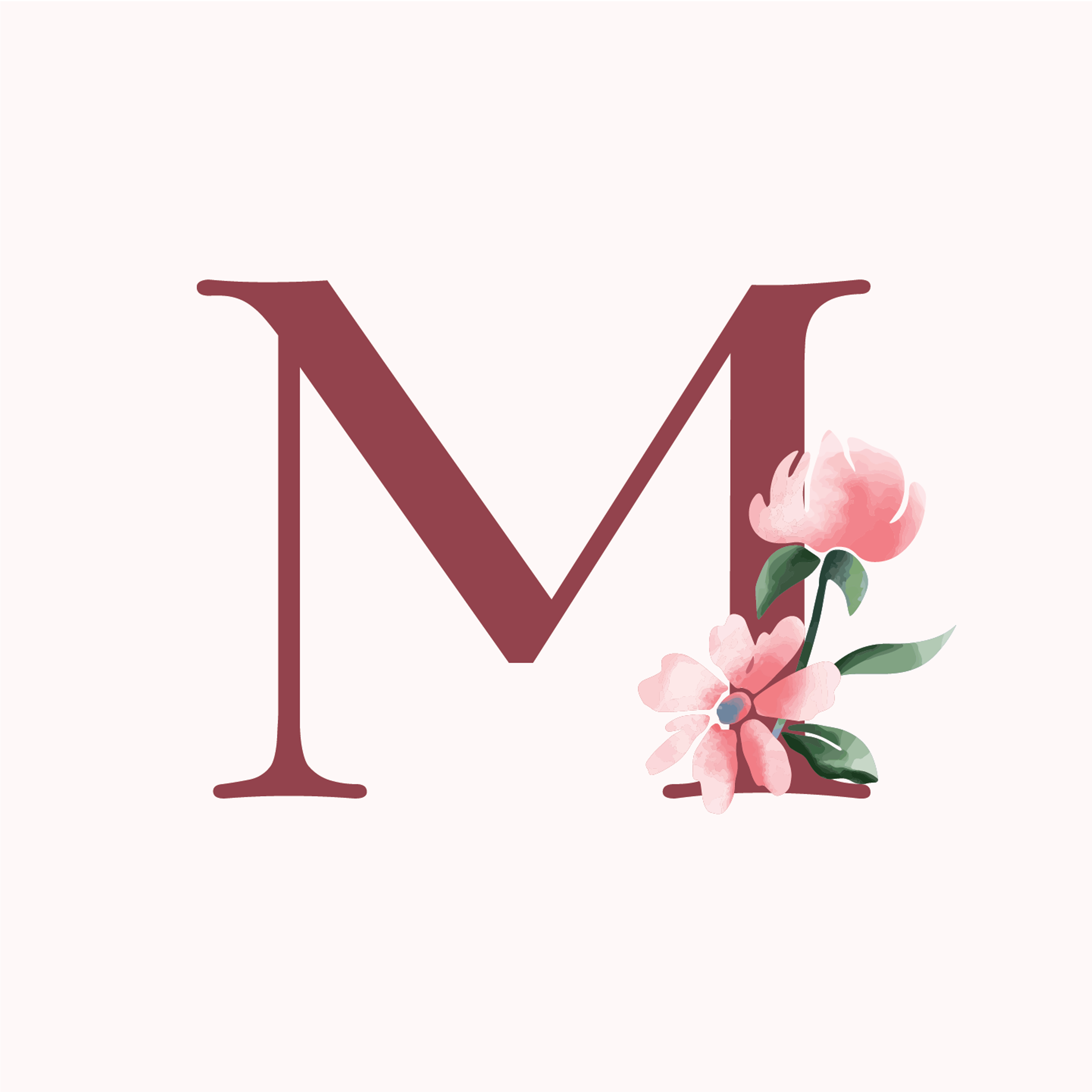 classic-floral-letter-m-design-theme