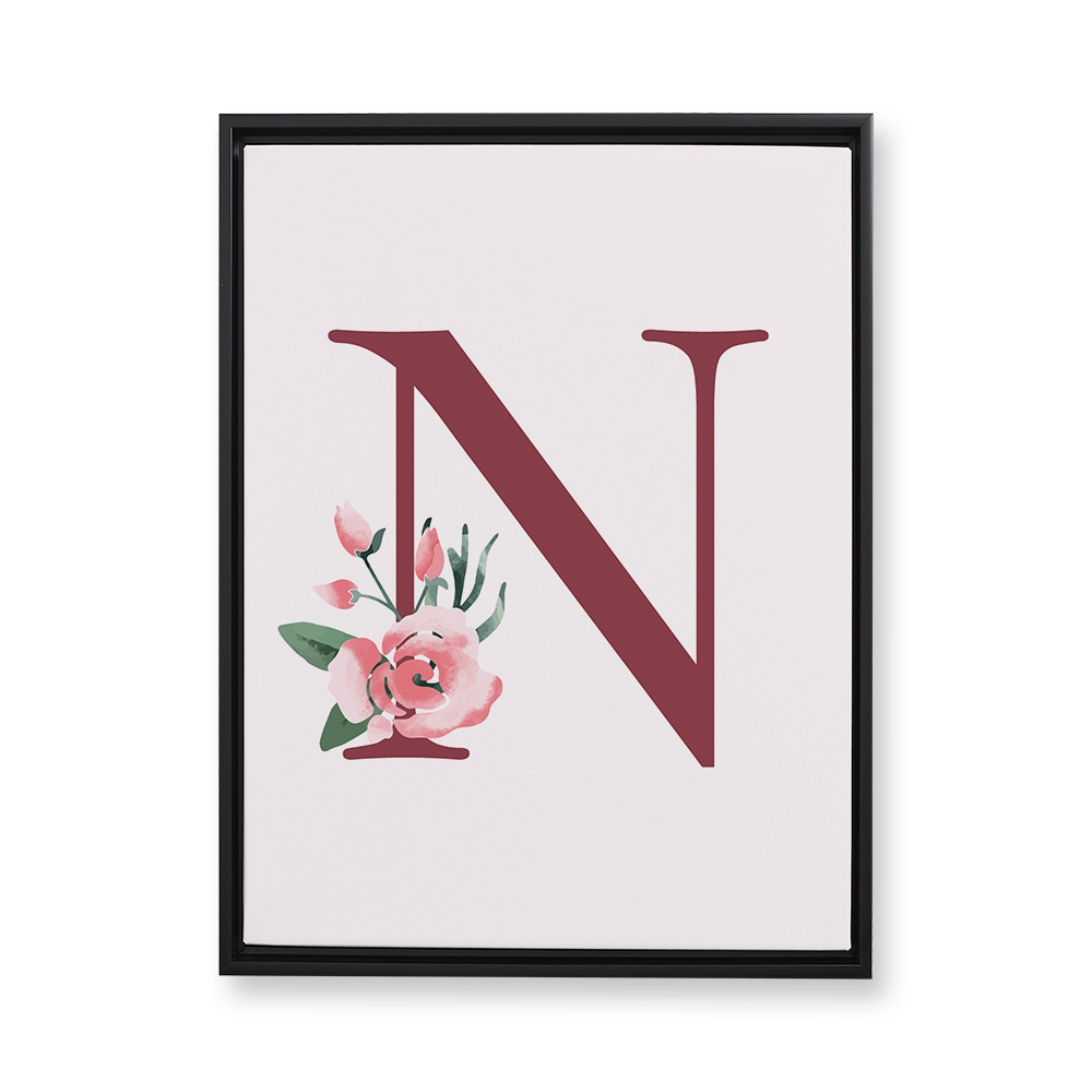 classic-floral-letter-n-floating-canvas-wall-art