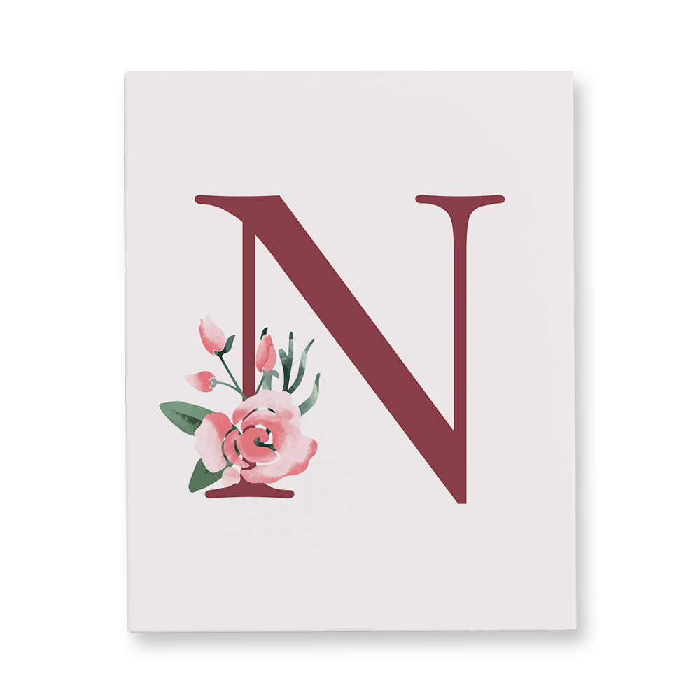 classic-floral-letter-n-gallery-canvas-wall-art