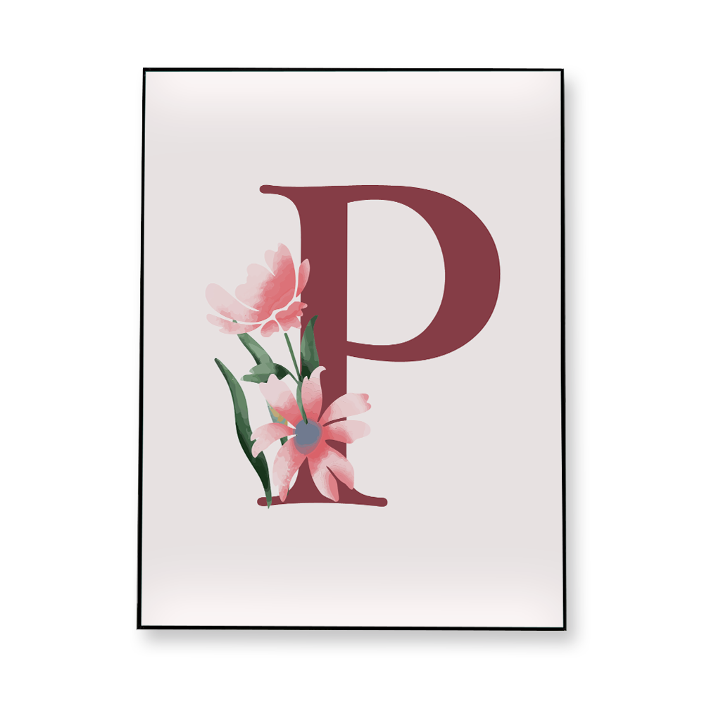 classic-floral-letter-p-fabric-in-a-frame-wall-art